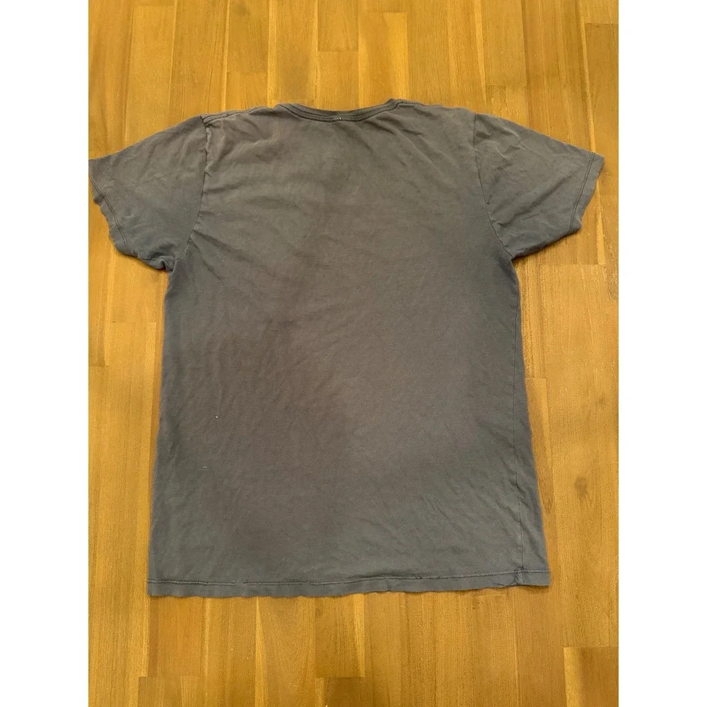 100% Cotton Unisex Geometric California Graphic T-Shirt‎ Blue Gray Distressed